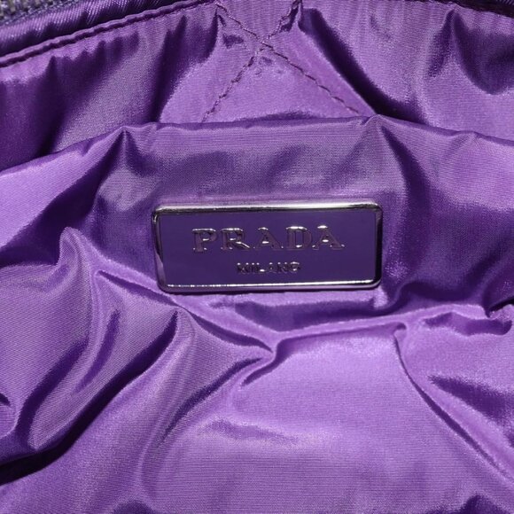 PRADA Hand Bag Nylon 2way Purple Gold Auth 138073M - Picture 13 of 16